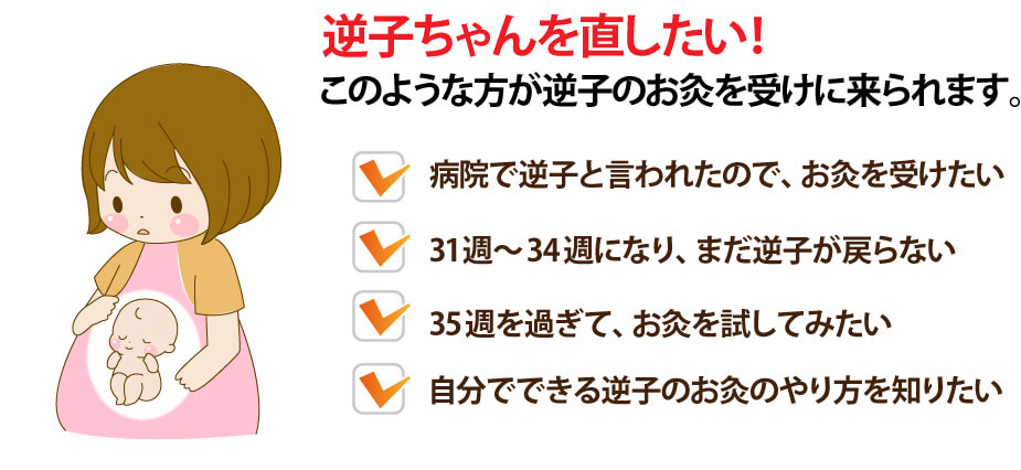 逆子のお灸を受けに来られる方