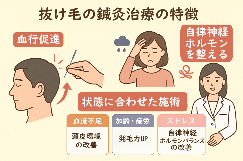 抜け毛の鍼灸の特徴