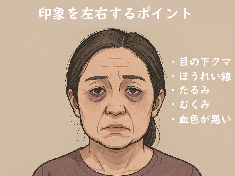老け顔の印象につながるサイン